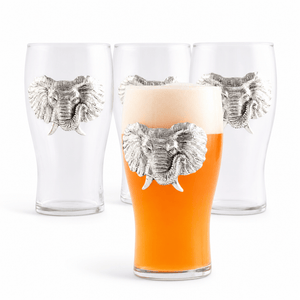 Arthur Court Elephant Elephant Beer Pint Glasses - Set of 4