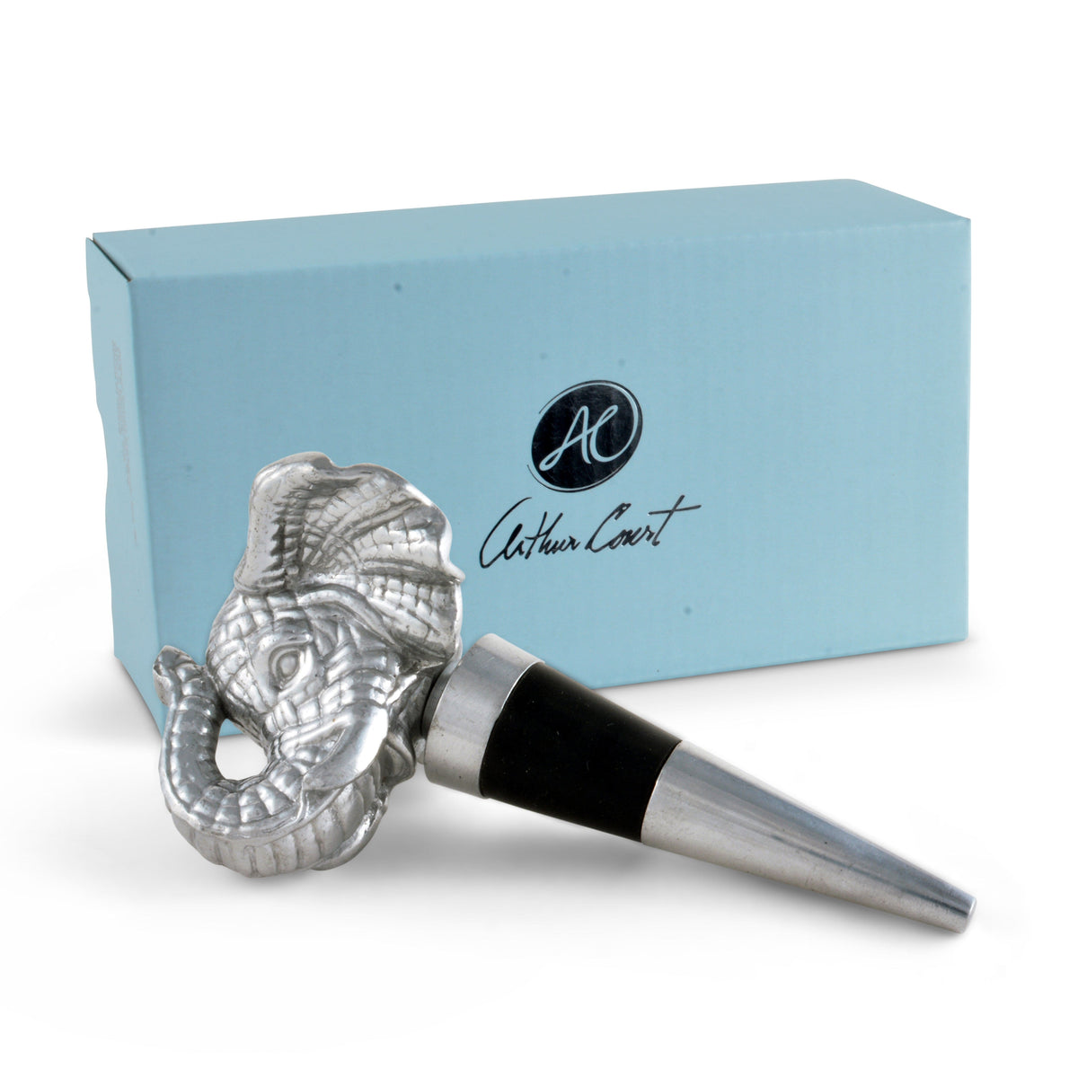 Arthur Court Elephant Elephant Bottle Stopper