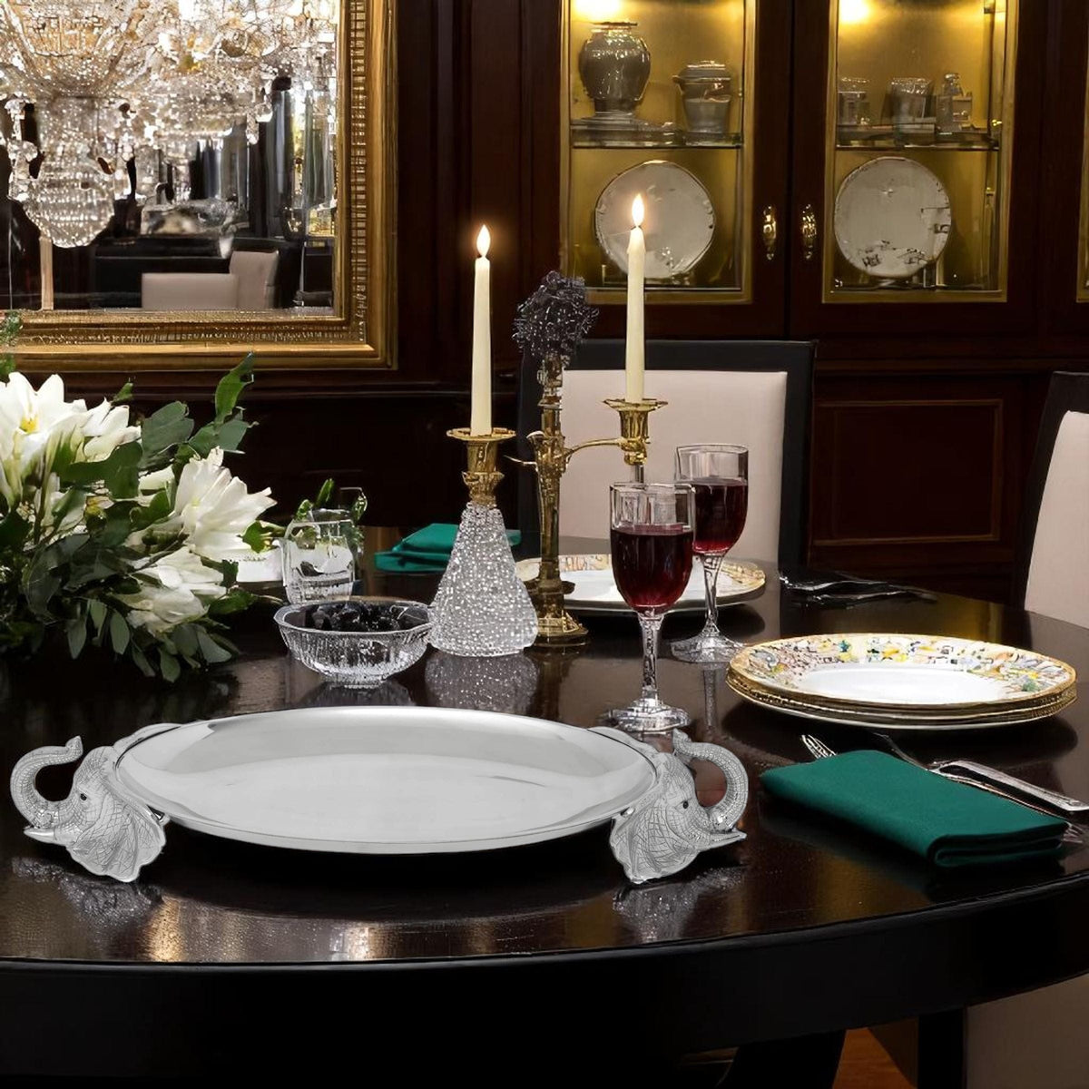 Arthur Court Elephant Elephant Centerpiece Tray