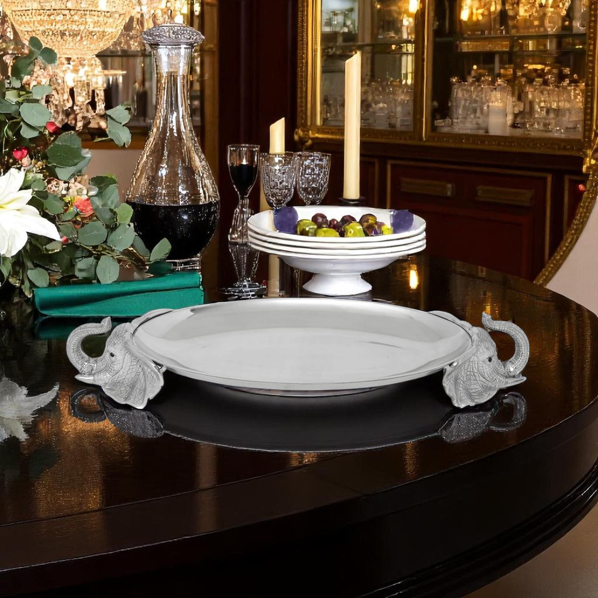 Arthur Court Elephant Elephant Centerpiece Tray