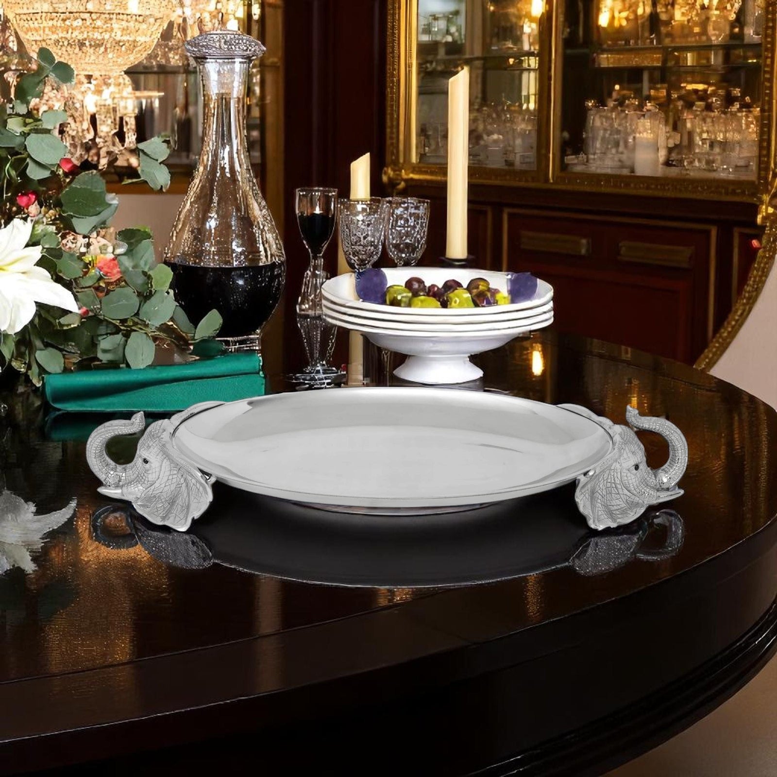 Arthur Court Elephant Elephant Centerpiece Tray