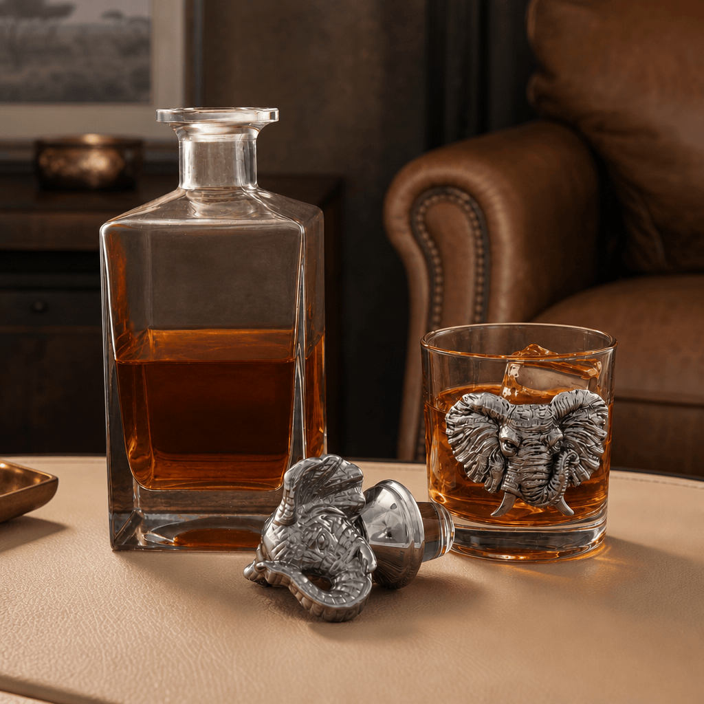 Arthur Court Elephant Elephant Decanter Set with Glasses