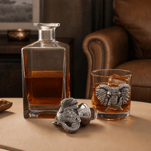 Arthur Court Elephant Elephant Decanter Set with Glasses