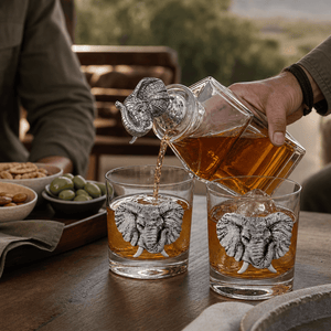 Arthur Court Elephant Elephant Decanter Set with Glasses