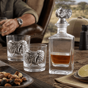Arthur Court Elephant Elephant Decanter Set with Glasses