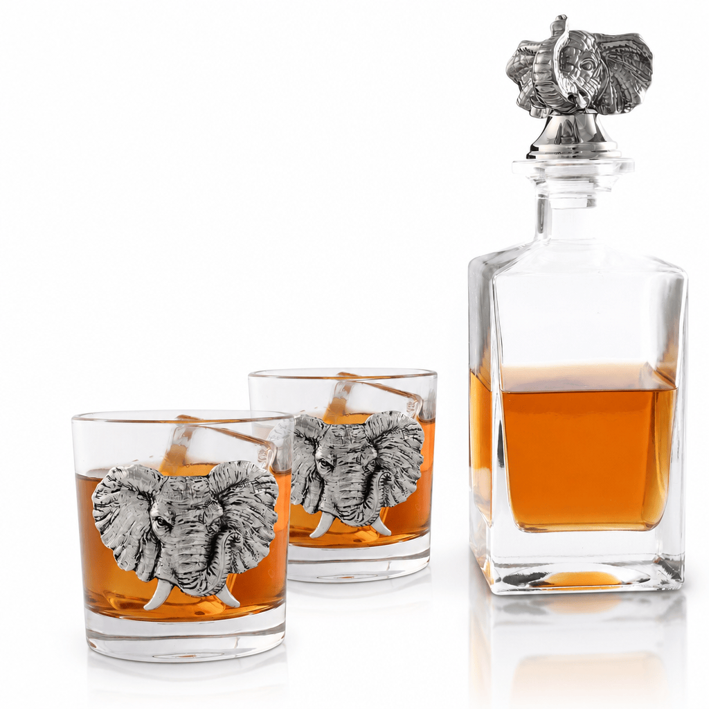 Arthur Court Elephant Elephant Decanter Set with Glasses