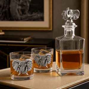 Arthur Court Elephant Elephant Decanter Set with Glasses