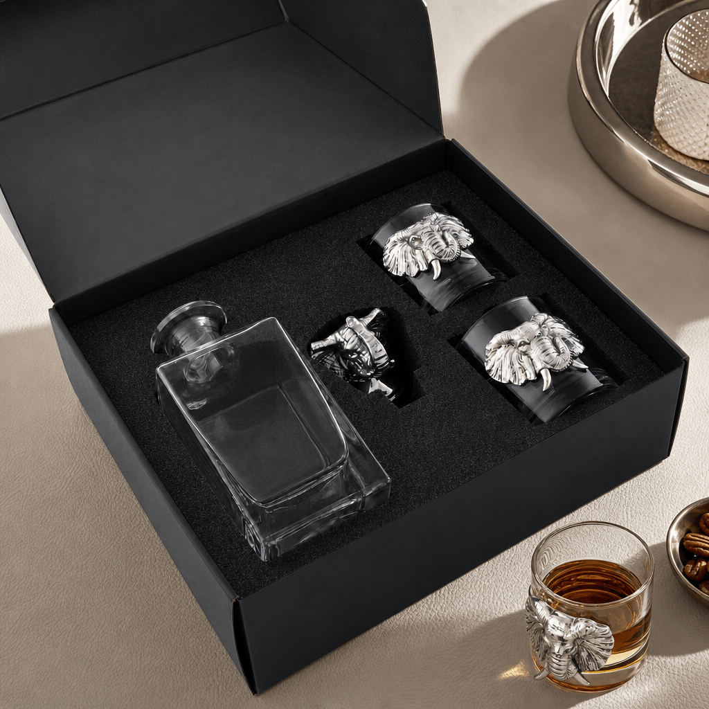 Arthur Court Elephant Elephant Decanter Set with Glasses