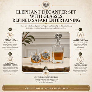 Arthur Court Elephant Elephant Decanter Set with Glasses