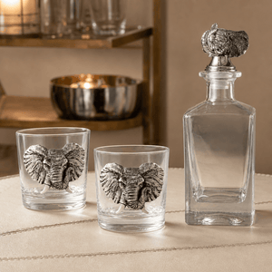 Arthur Court Elephant Elephant Decanter Set with Glasses
