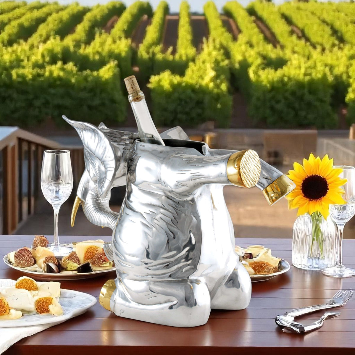 Arthur Court Elephant Elephant Ice/Wine Buckets