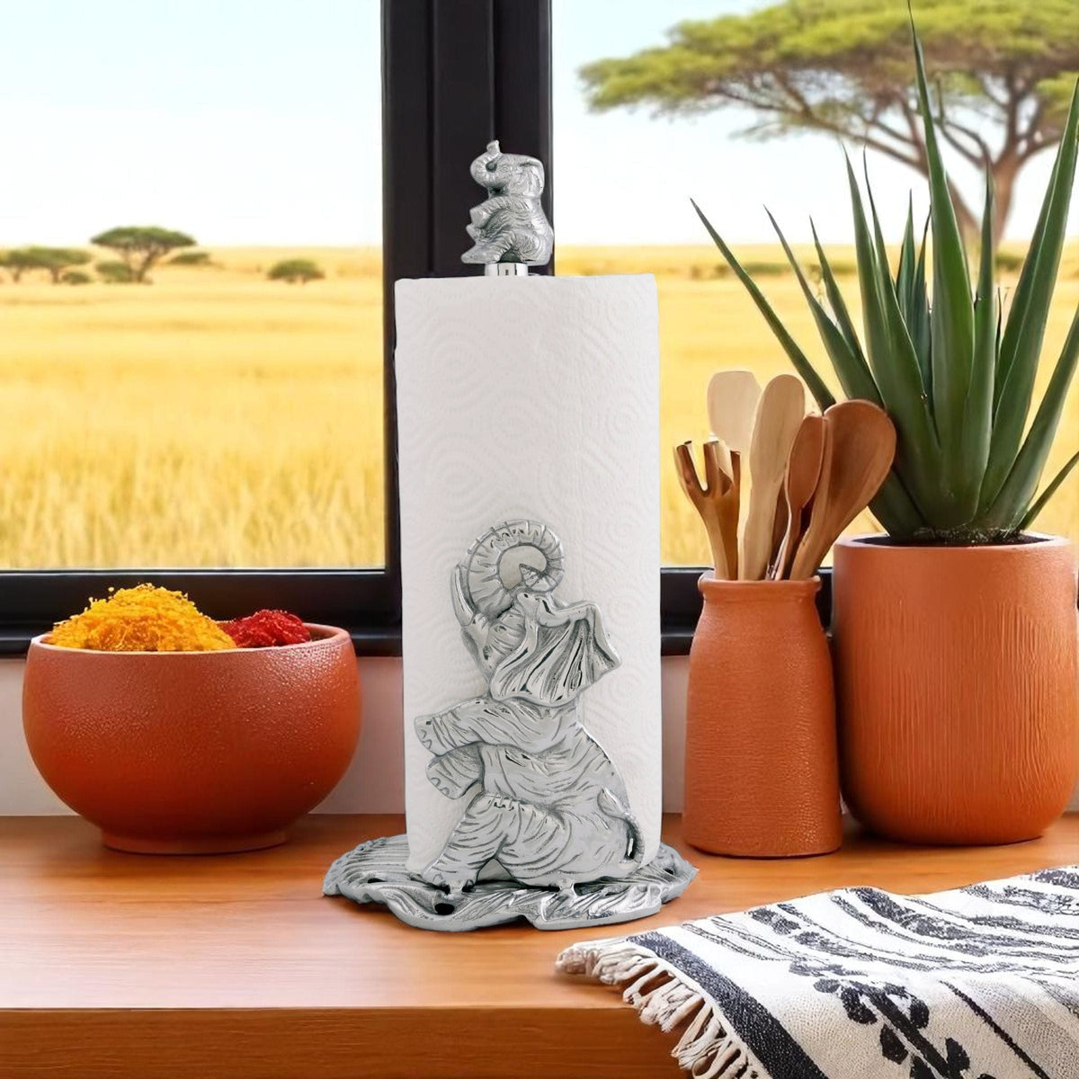 Arthur Court Elephant Elephant Paper Towel Holder