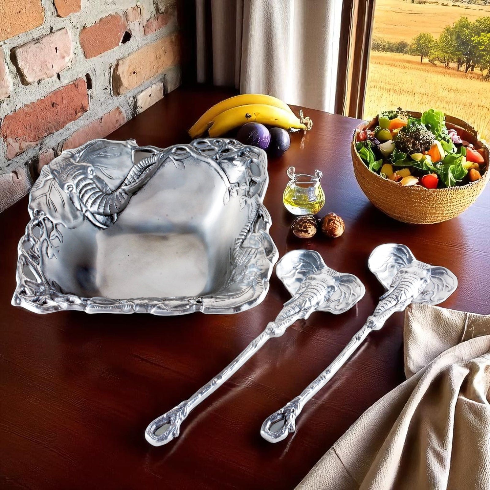 Arthur Court Elephant Elephant Salad Set 3-Pc