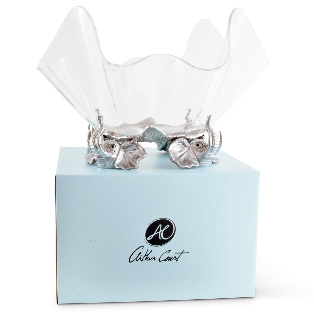 Arthur Court Elephant Elephant Stand Acrylic Bowl 14