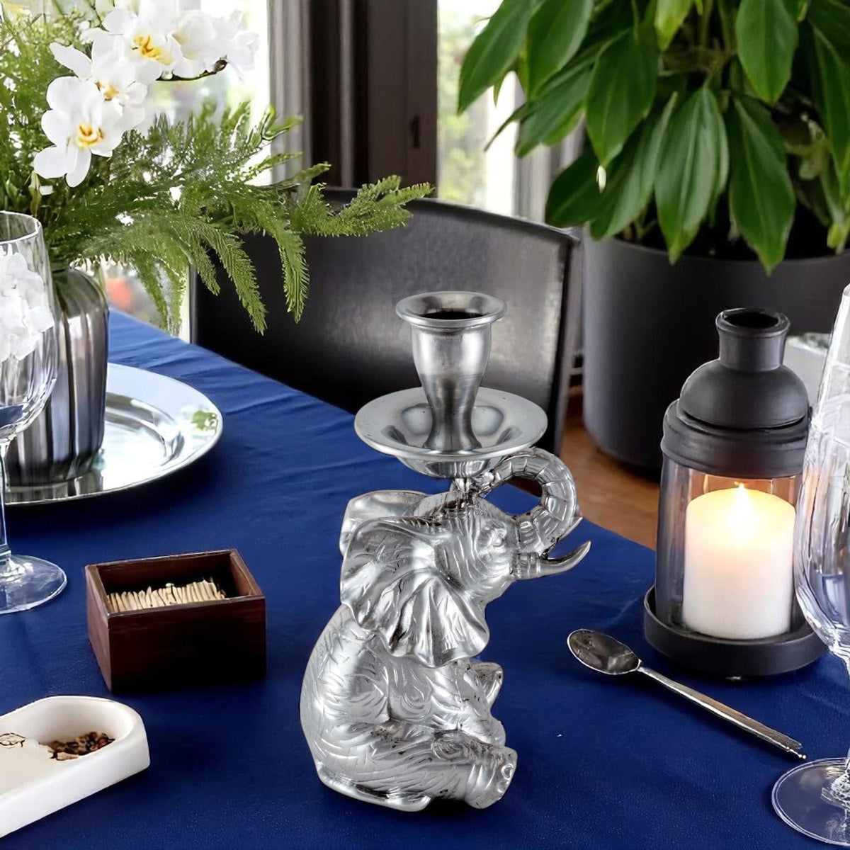 Arthur Court Elephant Elephant Taper Candle Holder