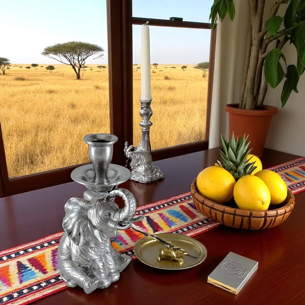 Arthur Court Elephant Elephant Taper Candle Holder