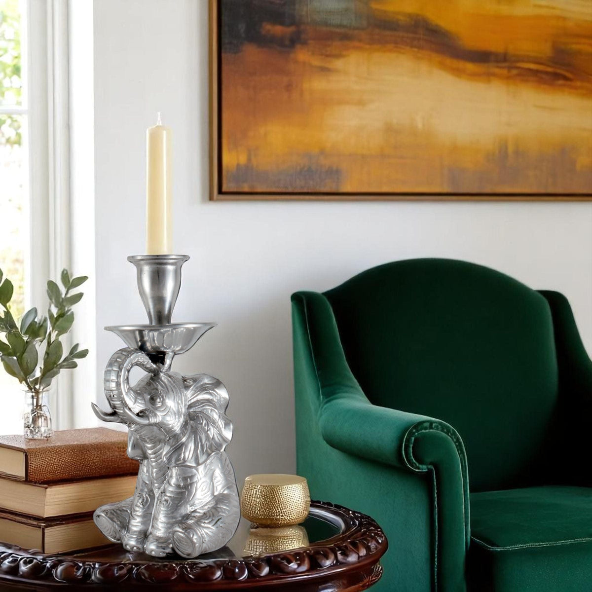 Arthur Court Elephant Elephant Taper Candle Holder