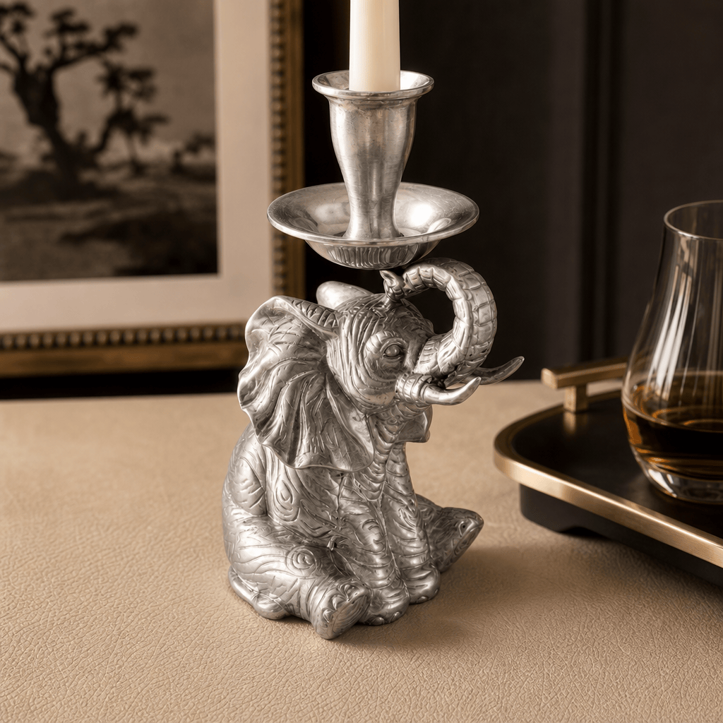 Arthur Court Elephant Elephant Taper Candle Holder