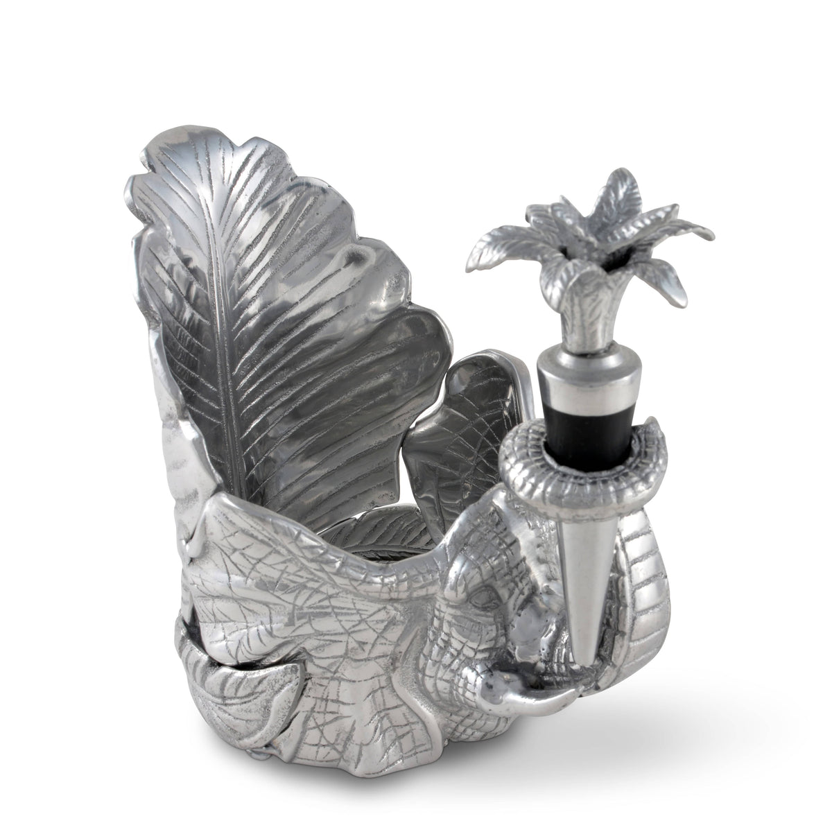 Arthur Court Elephant Elephant Wine Coaster and Stopper Set