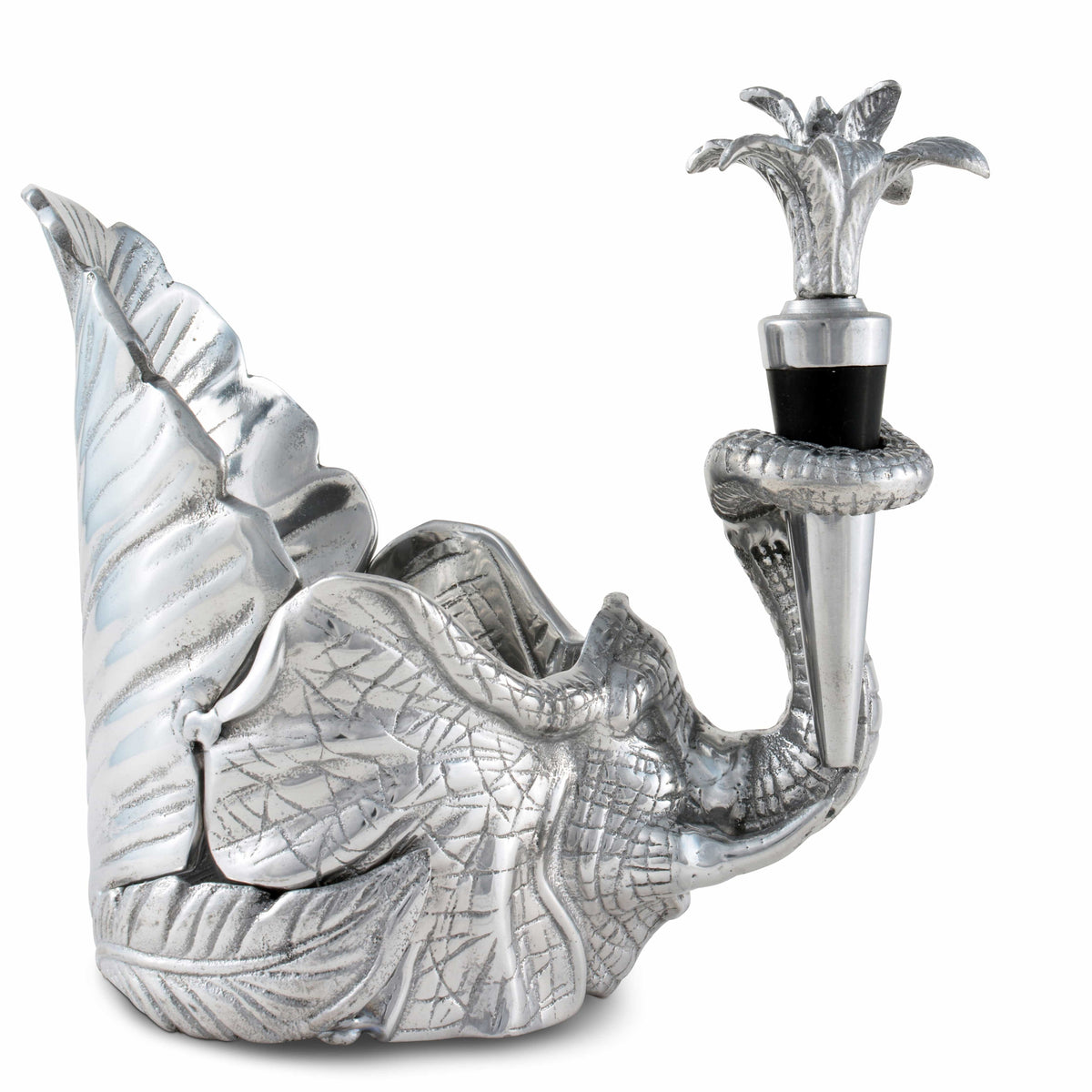 Arthur Court Elephant Elephant Wine Coaster and Stopper Set