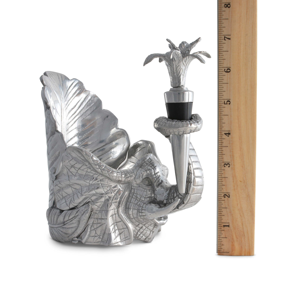 Arthur Court Elephant Elephant Wine Coaster and Stopper Set