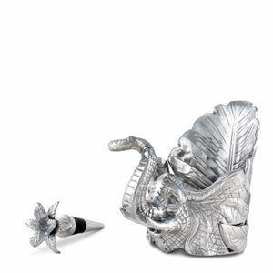 Arthur Court Elephant Elephant Wine Coaster and Stopper Set