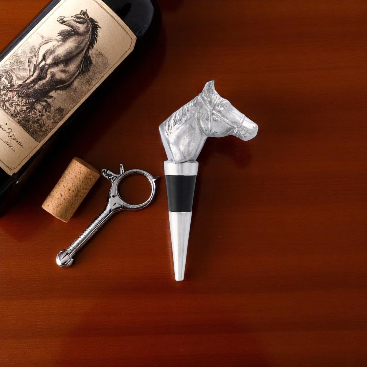 Arthur Court Equestrian Bottle Stopper - Horse Head