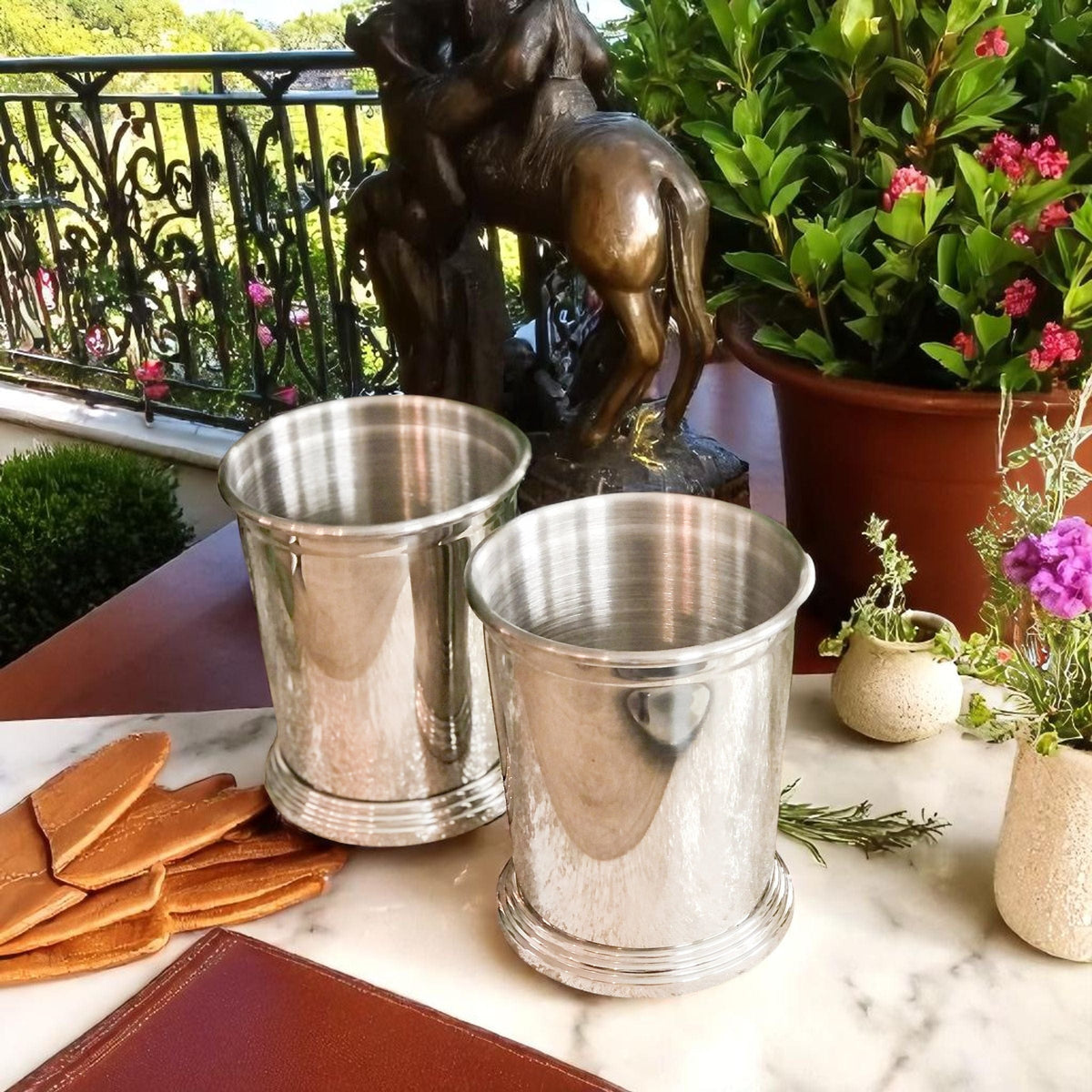 Arthur Court Equestrian Engravable Stainless Steel Cup