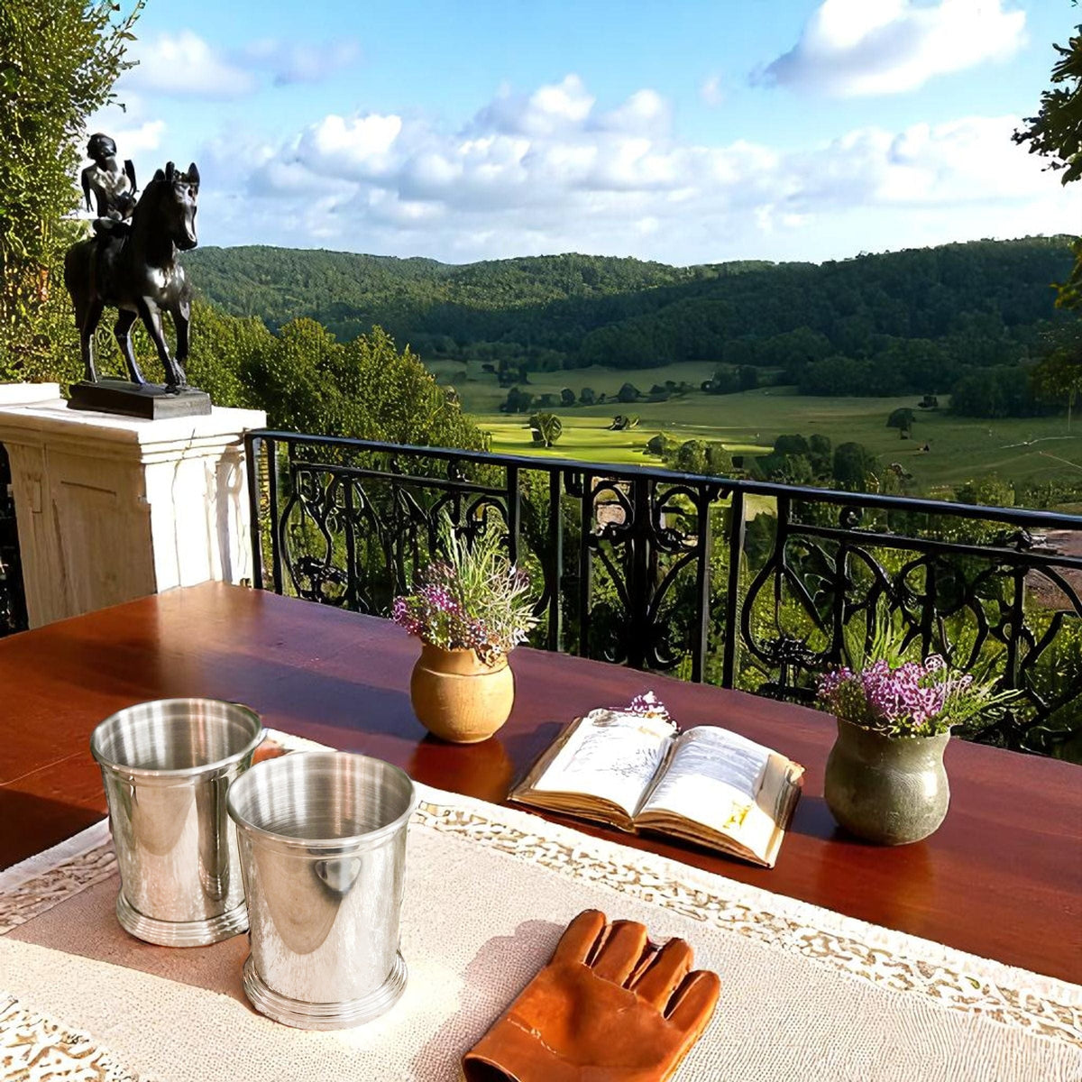 Arthur Court Equestrian Engravable Stainless Steel Cup