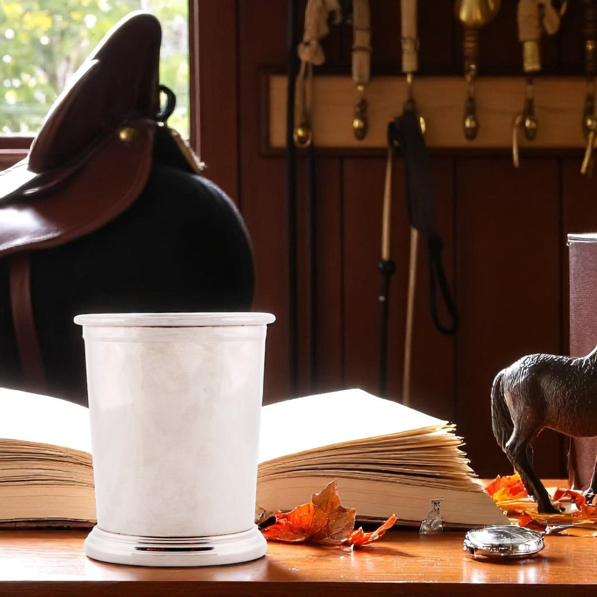 Arthur Court Equestrian Engravable Stainless Steel Cup