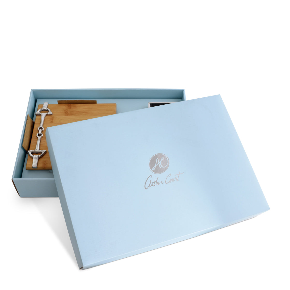 Arthur Court Equestrian Equestrian Bamboo Cheese Set