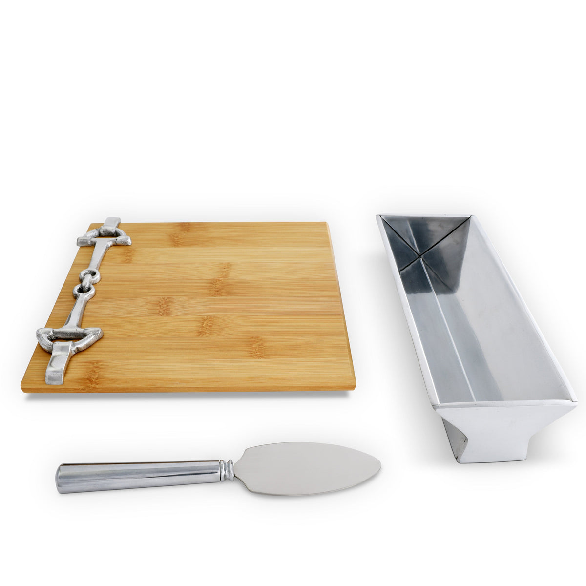 Arthur Court Equestrian Equestrian Bamboo Cheese Set