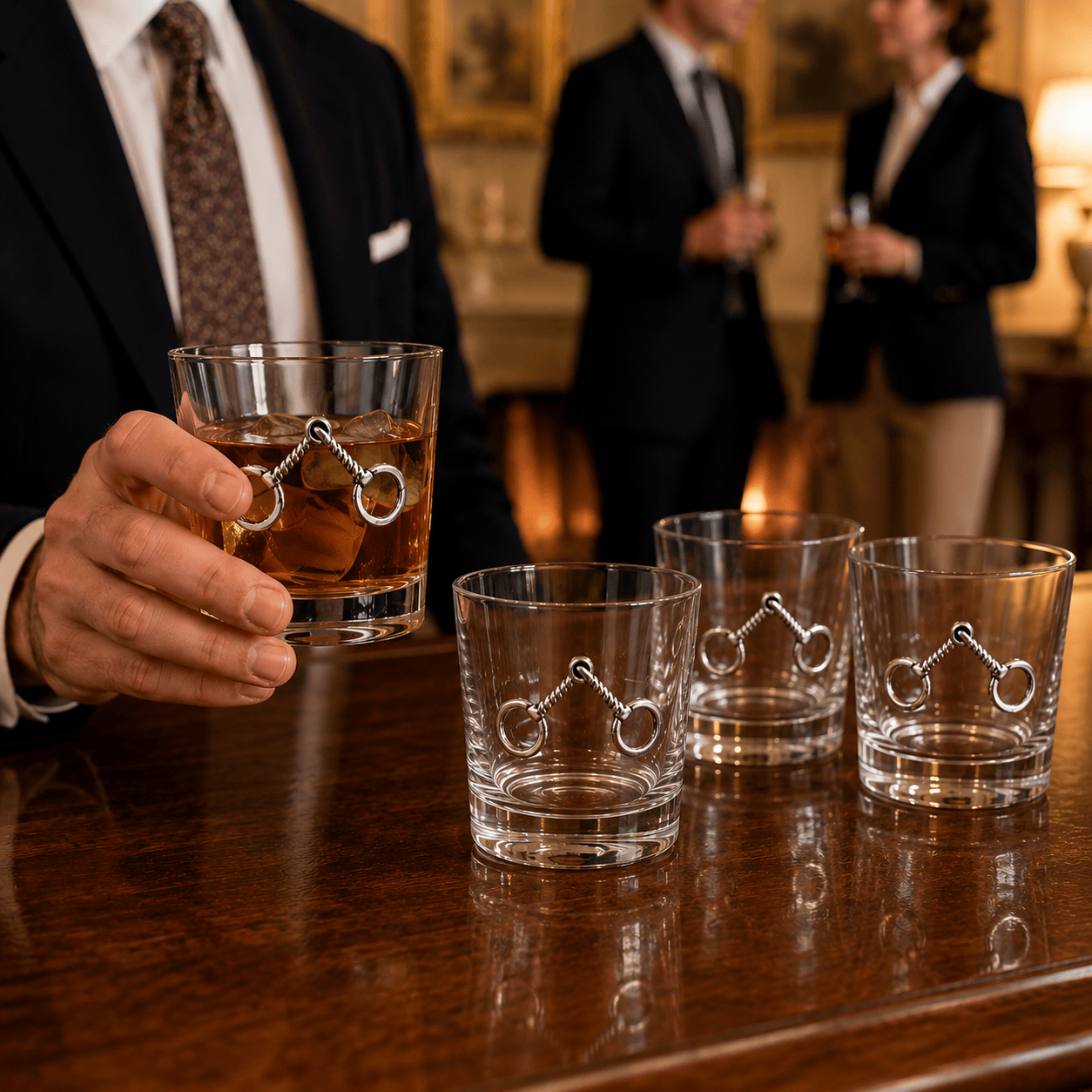 Arthur Court Equestrian Equestrian Bit Bar Glasses Set of 4
