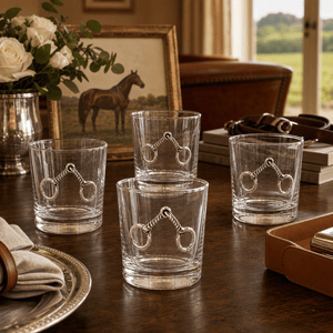 Arthur Court Equestrian Equestrian Bit Bar Glasses Set of 4