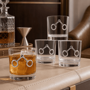 Arthur Court Equestrian Equestrian Bit Bar Glasses Set of 4