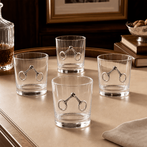 Arthur Court Equestrian Equestrian Bit Bar Glasses Set of 4