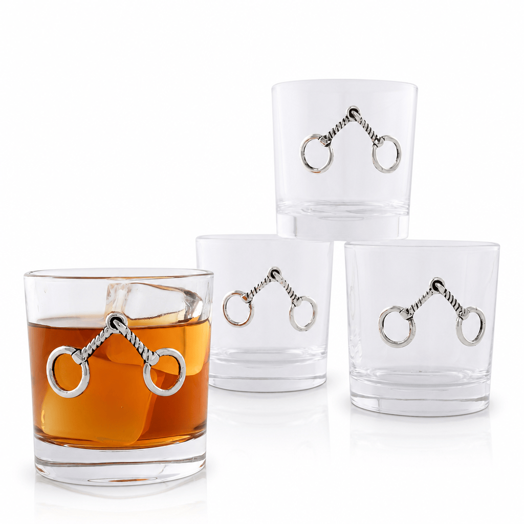 Arthur Court Equestrian Equestrian Bit Bar Glasses Set of 4