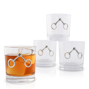 Arthur Court Equestrian Equestrian Bit Bar Glasses Set of 4