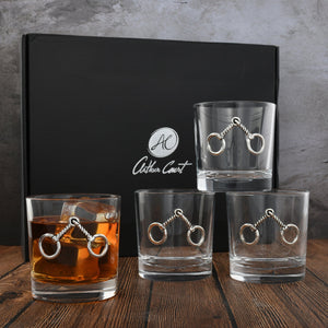 Arthur Court Equestrian Equestrian Bit Bar Glasses Set of 4