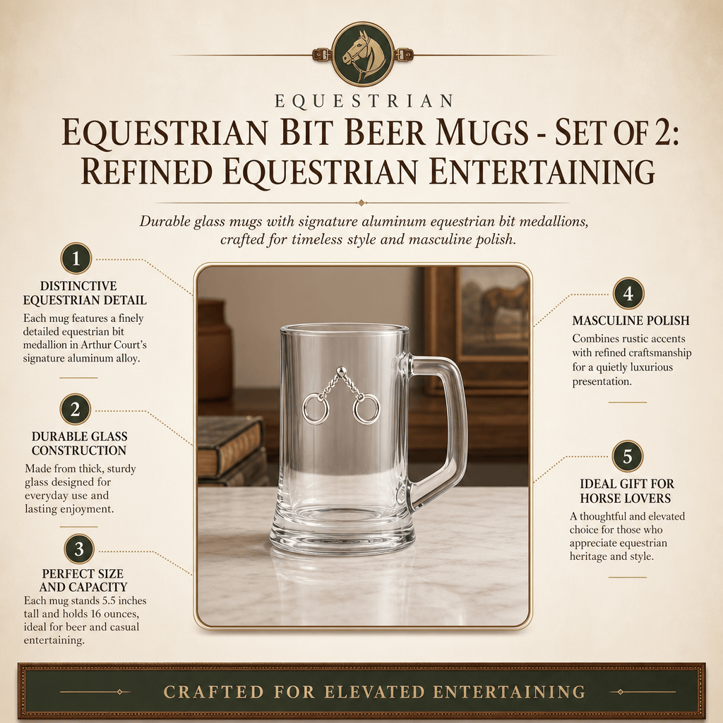 Arthur Court Equestrian Equestrian Bit Beer Mugs - Set of 2