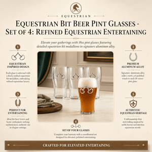 Arthur Court Equestrian Equestrian Bit Beer Pint Glasses - Set of 4