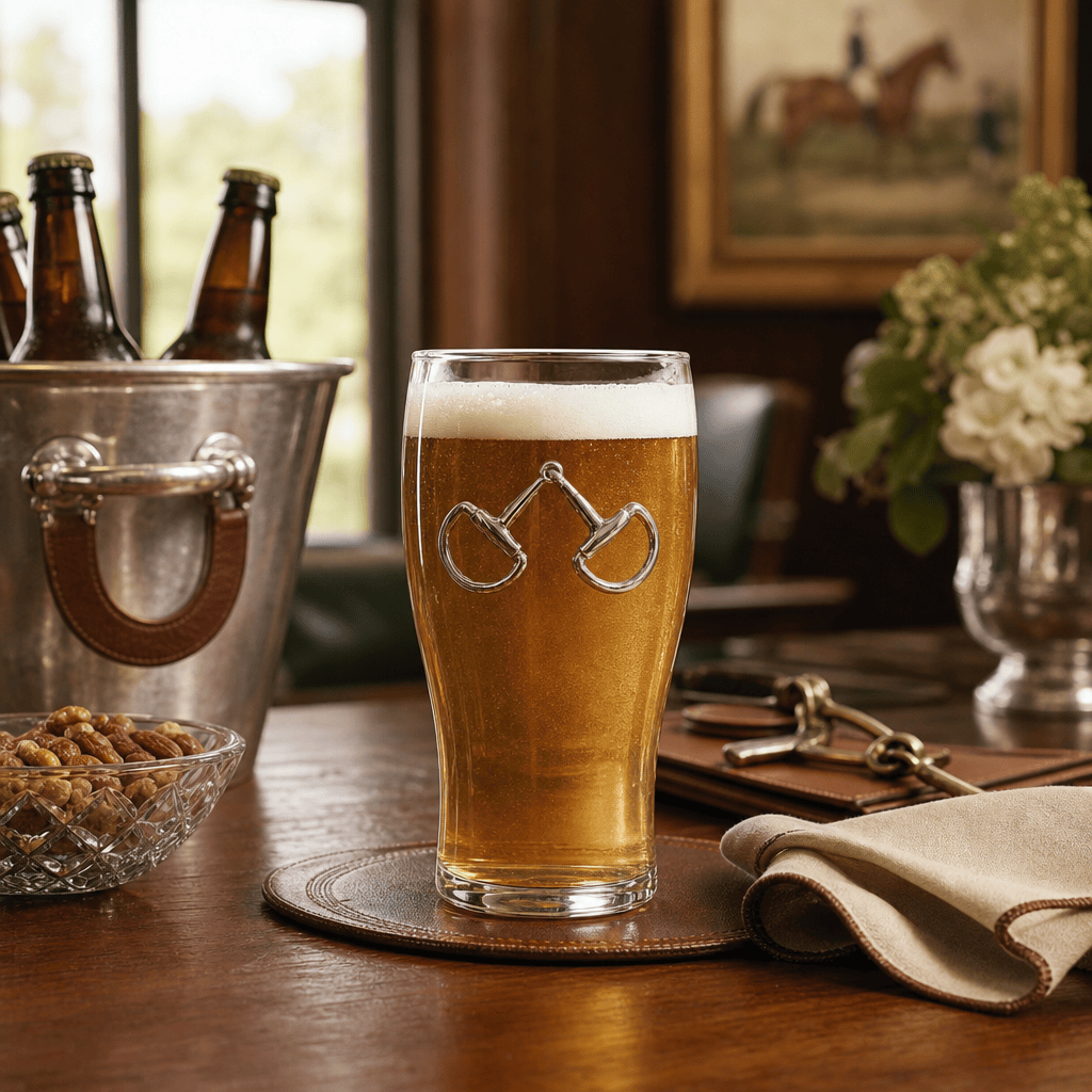 Arthur Court Equestrian Equestrian Bit Beer Pint Glasses - Set of 4