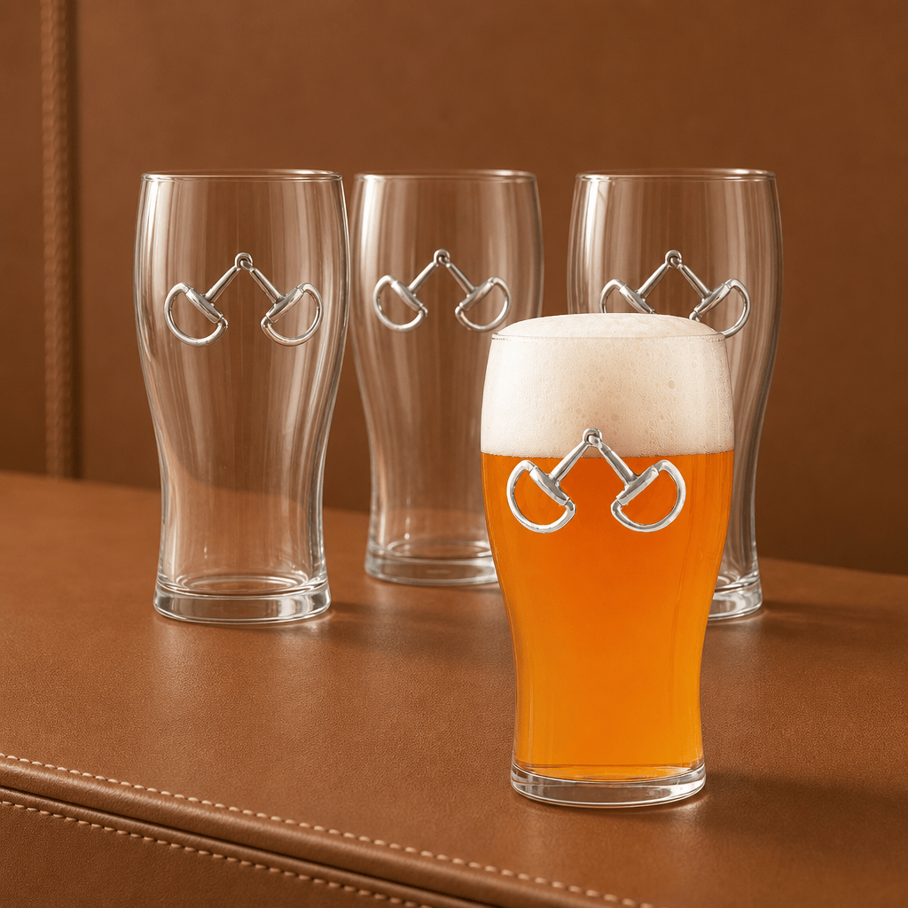 Arthur Court Equestrian Equestrian Bit Beer Pint Glasses - Set of 4