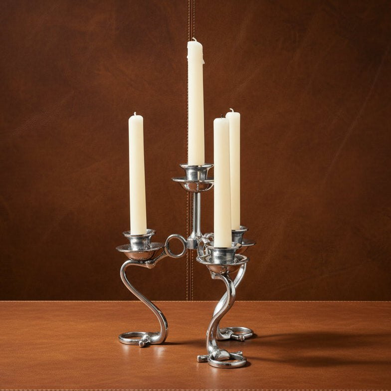 Arthur Court Equestrian Equestrian Bit Four Light Candlestick