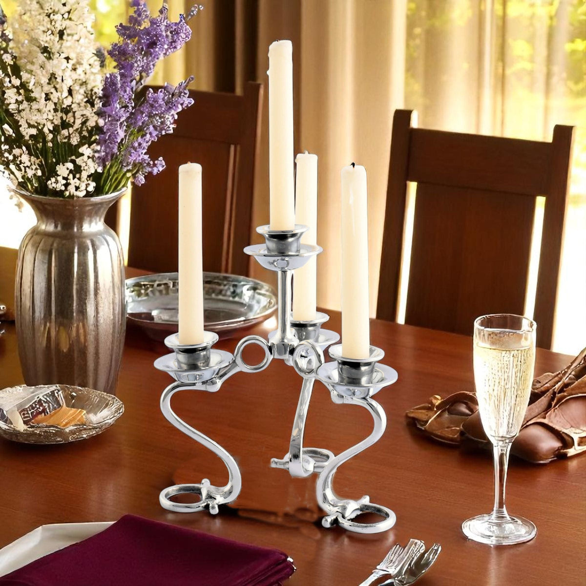 Arthur Court Equestrian Equestrian Bit Four Light Candlestick