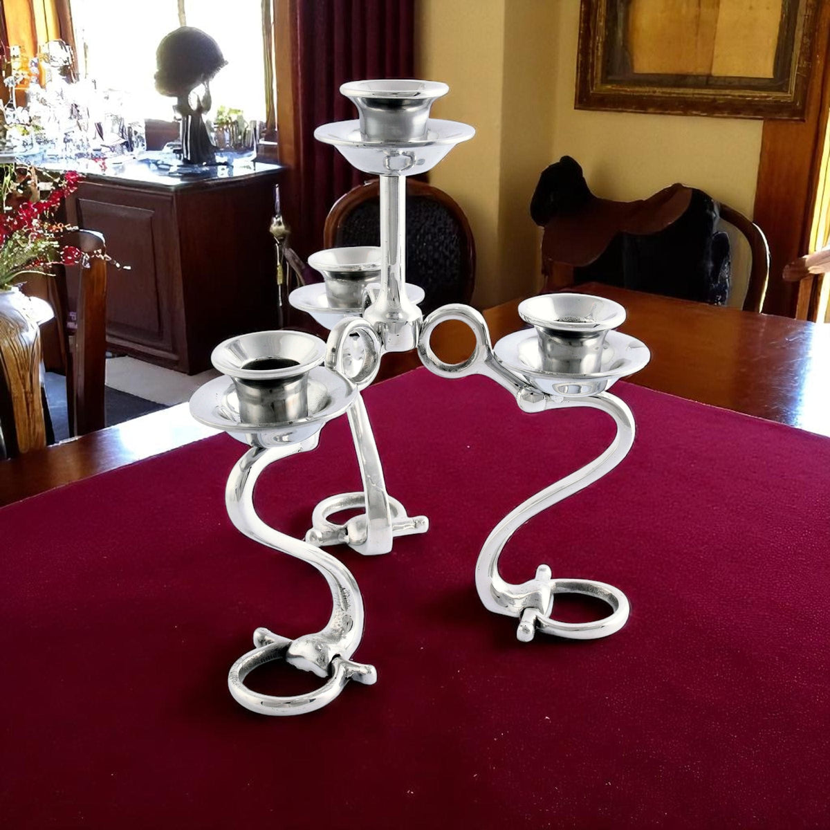 Arthur Court Equestrian Equestrian Bit Four Light Candlestick