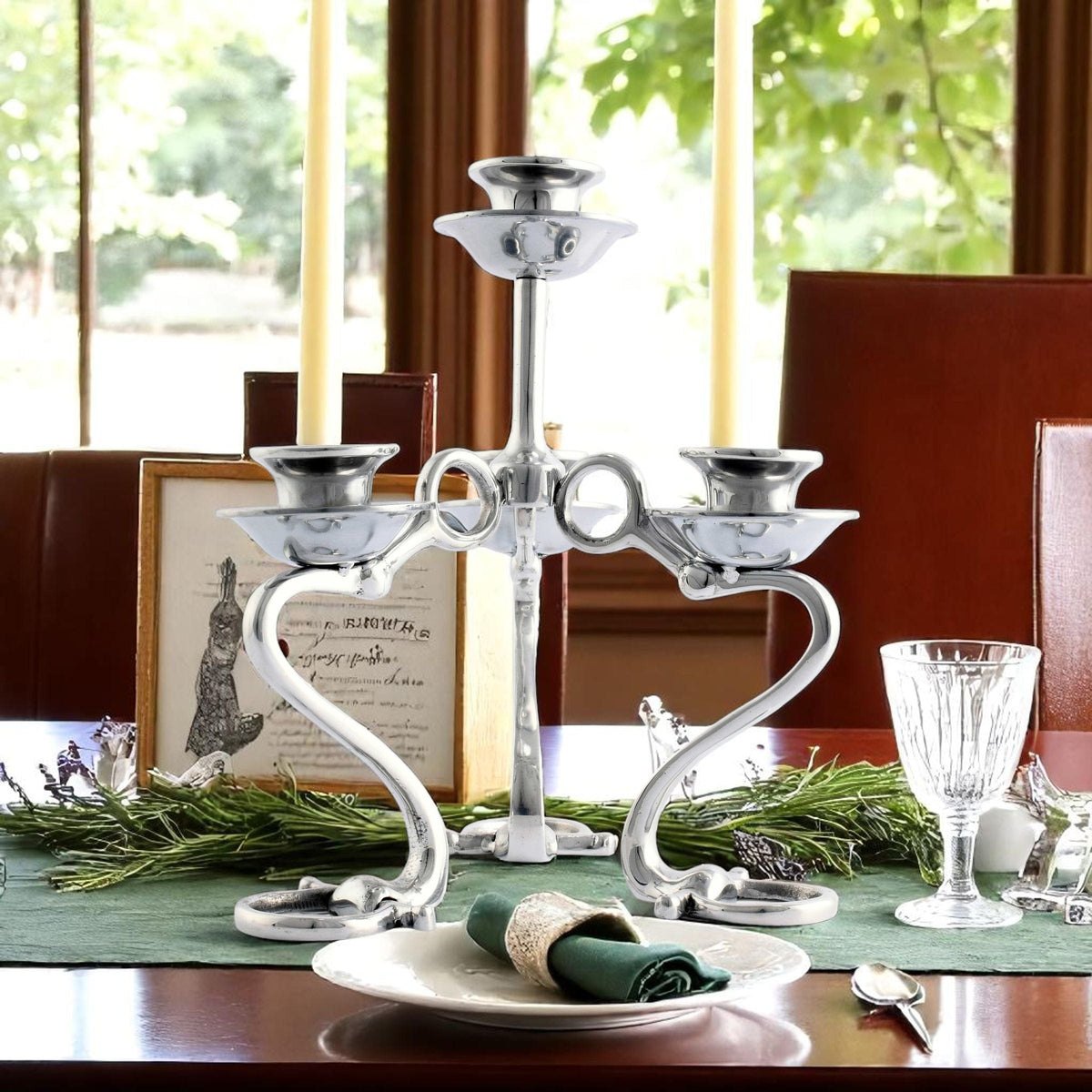 Arthur Court Equestrian Equestrian Bit Four Light Candlestick