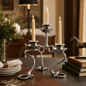 Arthur Court Equestrian Equestrian Bit Four Light Candlestick
