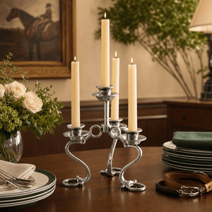 Arthur Court Equestrian Equestrian Bit Four Light Candlestick