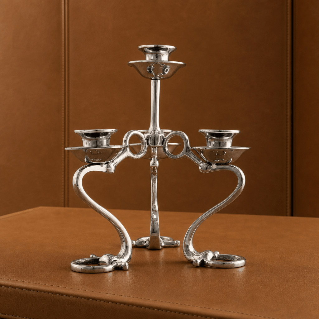 Arthur Court Equestrian Equestrian Bit Four Light Candlestick